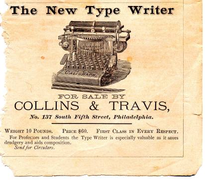 The New Type Writer- 1860's Atlantic Monthly